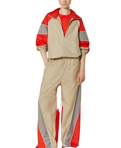 Chándal cortavientos de nailon para correr de Color de retazos de alta calidad, conjunto de dos piezas de ropa deportiva, chándales cortavientos de verano para mujer - Product Image 5