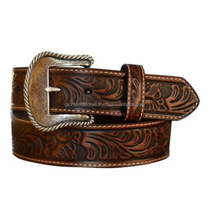 Cinturón de herramientas de cuero occidental de diseñador de pintura y tallado a mano floral personalizado para hombres y mujeres - Product Image 5