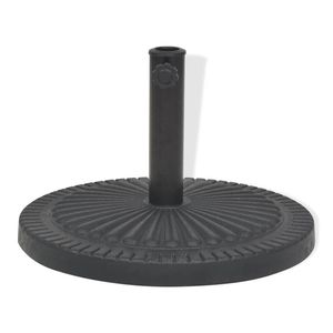Base Rotonda Decorativa in Resina Nera da 30,9 Libbre per Ombrelloni da Patio e Supporti - Product Image 2