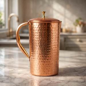 Premium <b>Copper</b> Drink Mug Hammered Finish Handmade Moscow Mule <b>Cup</b> for Water Beer Cocktail Kitchen Use - Product Image 2