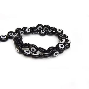 Precio al por mayor, joyería redonda de calidad colorida, ojos malvados planos, 6mm, 8mm, 10mm, bolsas a granel, precio de fábrica para fabricación de collares/pulseras - Product Image 3