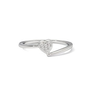 Anillo Minimalista de Diamante Natural en Forma de Corazón en Plata de Ley 925, Elegante Anillo de Amor para Mujer - Product Image 5