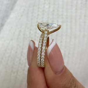 Ensemble de bagues de mariage en or massif 14 carats avec diamant de 2,02 carats taille poire, couleur D, pureté VS2, cultivé en laboratoire, certifié IGI, pour femme, cadeau de fiançailles et de promesse - Product Image 6