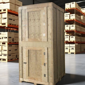 Durable Efficient Eco-Friendly Recyclable 2-Tier Foldable Stackable Solid <b>Box</b> Wooden <b>Storage</b> Crates Customized Surface Treatment - Product Image 2