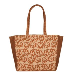 Sac fourre-tout en jute imprimé personnalisé écologique Sac à main fourre-tout à long manche pour femmes pour la plage Solution d'achat à la mode et durable - Product Image 1