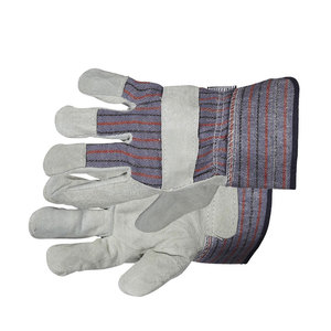 High Quality <b>Men</b> Women Knitted Labour Protection <b>Gardening</b> Safety White Leather Durable Anti-Slip Adjustable Wristband <b>Gloves</b> - Product Image 4