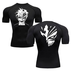 Camiseta de compresión de manga corta para hombre, totalmente estampada, para MMA y grappling, OEM, personalizada, que absorbe la humedad, de poliéster y spandex. - Product Image 1