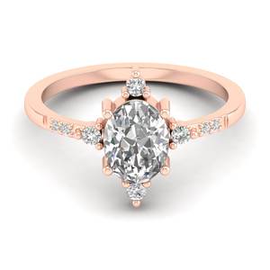 Anillos de compromiso REYES de lujo en oro sólido de 14K con moissanita de corte ovalado de 1.36 quilates para mujer, regalo de boda perfecto, joyería fina. - Product Image 5