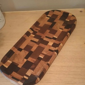 Bandeja de Madera de Acacia con Vetas de Madera, Rectangular, para Servir Café, Té, Desayuno, Decorativa, Rústica - Product Image 1