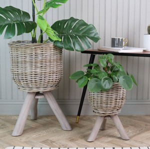 Fabricant vietnamien de pots de rangement au sol en rotin de style rétro avec poignées, tissés à la main, écologiques - Product Image 4