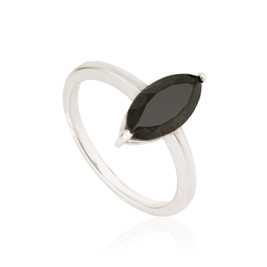 Anillo Solitario de Diamante Negro con Corte Marquesa y Engaste de Puntas, Oro Blanco Sólido de 14K, Novedades, Bajo MOQ, Joyería de Moda, Gran Venta, Proveedor - Product Image 3