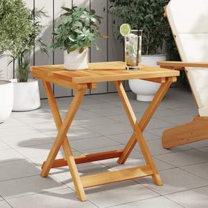 Petite table de jardin pliable en bois d'acacia massif brun pour usage extérieur - Product Image 1