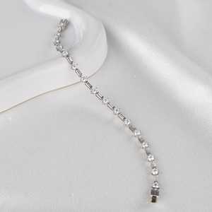 Romantic Moissanite Emerald & Round Cut Diamond Tennis <b>Bracelet</b> For Women's 925 Silver Fine Jewelry Wedding Gift For Lovers - Product Image 3