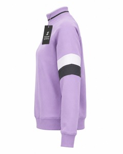 Sudadera Deportiva para Mujer Suzari, Color Morado con Bloques de Color, Cuello Alto, Manga Larga, Tejida, Transpirable, para Otoño - Product Image 5