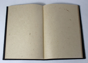 Carnet à couverture rigide noire en Lokta, imprimé avec une ancienne peinture de Bouddha en méditation dans une forêt - Product Image 3