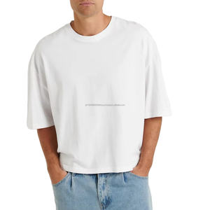 T-shirt pour homme en coton 100% de qualité supérieure, coupe ample, logo personnalisé, design luxueux, col rond côtelé, vêtements pour homme - Product Image 1