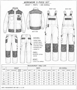 JMS-INDUSTRIES Veste de travail unisexe blanche avec empiècements noirs, multi-poches, vêtement de protection utilitaire en coton, taille adulte, résistante aux perforations - Product Image 5