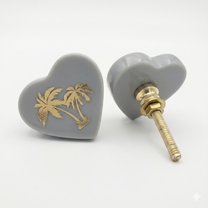 Luxury Resin Brass Door Knob Decorative Floral Cabinet Knob Furniture Drawer Pull Handle for Kitchen <b>Wardrobe</b> Dresser - Product Image 4