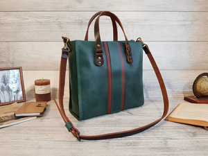 Sac fourre-tout en cuir fait main personnalisé pour enseignante, avec fermeture éclair, sac à bandoulière pour femme, cadeau élégant pour elle - Product Image 2