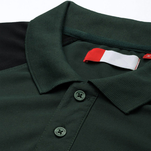 Camiseta de Manga Corta para Hombre, Diseño Color Block, Poliéster/Algodón, Estilo Urbano, Secado Rápido, Verde y Negro, Logotipo Personalizado - Product Image 6