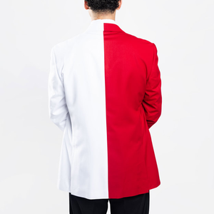 Blazer Premium Unisex de Dos Caras con Cierre de Cremallera, Rojo y Blanco, para Bodas, Fiestas, Novios, Abrigo Formal Ligero, Venta al Por Mayor OEM - Product Image 3