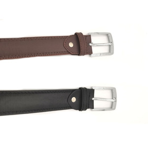 Ceintures pour hommes en cuir de vachette de haute qualité OEMODM en gros avec logo personnalisé, boucle en acier, respirantes et imperméables, couleurs noir et marron - Product Image 2