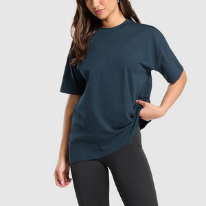 T-shirt pull oversize de haute qualité pour femme, imprimé numérique décontracté, 100 % coton uni non tissé avec décorations et appliques OEM - Product Image 1