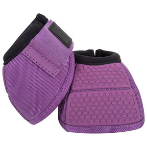 Protège-jambes de sport personnalisés en tissu violet pour chevaux, avec clochettes en PVC, semelle antidérapante et fermeture auto-agrippante - Product Image 1