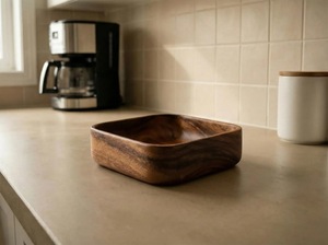 ILAHI's Natural Wooden Salad Bowl Eco-Friendly Acacia Wood Vintage Style Custom Logo Wedding Use Kitchenware Tableware Stocked - Product Image 5