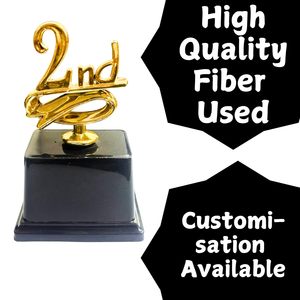 Juego de Trofeos Metálicos de Moda con Acabado Dorado, Trofeos de 1er, 2do y 3er Lugar con Base Negra para Reconocimiento y Celebración de Competencias - Product Image 5