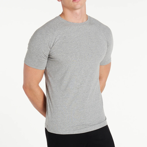 Whole Sale Mens O Neck <b>Short</b> Sleeve Gray T-Shirt Regular Fit Casual Style 100% Cotton Jersey Fabric Quick Dry Eco-Friendly Solid - Product Image 1