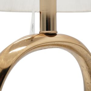 Lámpara de Mesa Metálica Ovalada D14x28.5 con Pantalla de Lino Crema, Elegantes Lámparas de Mesa - Product Image 4
