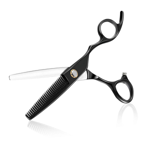 Professional Japanese Stainless Steel 6 Inch Barber <b>Shears</b> Black Beauty Hair Thinning Scissors With Blunt Rubber For Salon - Product Image 3