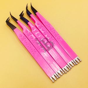 Pinzas para Extensión de Pestañas, Ofertas Destacadas, Pestañas Planas de Mink Sostenible, Estilo Corona, Punta Morada, Mango Suave, Oferta con Logotipo Privado - Product Image 6