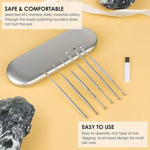 Ear Wax <b>Removal</b> Kit Ear Cleaning <b>Tool</b> Set with a Cleaning Brush and Storage Box Ear Cleaning <b>Tools</b> Best Quality 6 Pcs Set - Product Image 6
