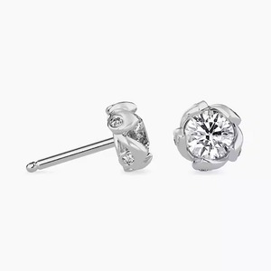 Pendientes de Diamantes de Corte Redondo de Alta Calidad con Engaste de Oro de 14K, Joyería Elegante y Brillante para Mujer, Disponible al por Mayor - Product Image 3