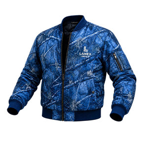 Custom Blue Camo Quilted Bomber <b>Jacket</b> for Men & Women <b>Zip</b> <b>Up</b> Flight <b>Jacket</b> Windproof Winter Outdoor Casual Hunting <b>Jacket</b> OEM - Product Image 1