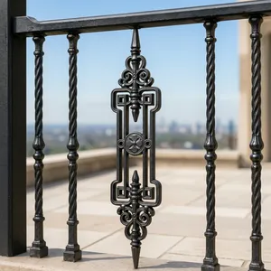 Barandilla de Balcón Tradicional de Hierro Fundido con Panel Decorativo Ornamental, Montada en la Pared para Uso en Exteriores - Product Image 5