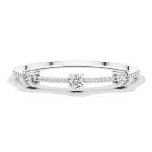 ชุดกำไลข้อมือเพชรทรงกลม 3.6 กะรัต แบบคลาสสิก ผลิตในห้องปฏิบัติการ ตัวเรือนทองคำขาว 18 กะรัต ชุบโรเดียม หรูหรา เหมาะสำหรับใส่ทุกวัน/งานหมั้น สำหรับผู้หญิง - Product Image 1