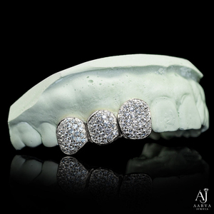 Grillz dentaire Hip Hop en argent 925 plaqué or rose personnalisé avec moissanite, motif nid d'abeille, certifié par un tiers, pour hommes et femmes - Product Image 4