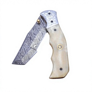 Couteau pliant OEM neuf, modèle Tracker, avec manche en bois, en acier Damas de qualité DIY, pour le camping en extérieur, système Liner Lock - Product Image 4