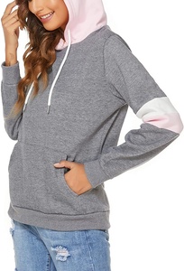 Sudaderas con capucha informales para exteriores para mujer, Jersey de rayas de lana de manga larga, chaqueta con logotipo frontal, Tops de invierno con bolsillos - Product Image 6