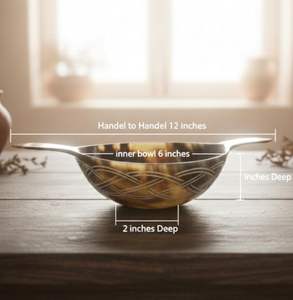 Grand Bol en Corne Naturelle avec Poignées pour la Cuisine, Décoration ou Service Alimentaire pour Fêtes – Offre Spéciale – Bol à Fruits et Salades en Corne - Product Image 4