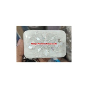 Premium Quality High Demanded Branded Product White Marble Inlay <b>Box</b> With Square Shape Sea Shell Design For Jewelry Storage <b>Box</b> - Product Image 5