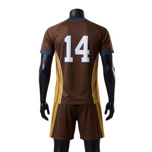 Ensemble short et maillot de netball sublimé marron doré pour homme, en polyester léger, respirant, à séchage rapide et imperméable, uniforme sportif d'équipe - Product Image 2