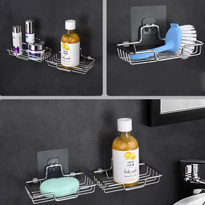 Support mural pour savon de haute qualité en acier inoxydable, porte-savon et porte-éponge, accessoires de salle de bain - Product Image 5