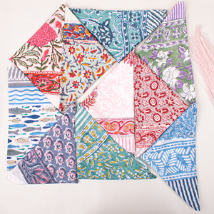 Spring Summer Handkerchief Multi Use Wristband Hair Tie Wraps Ethnic Floral Cotton <b>Square</b> <b>Scarf</b> Breathable Bandana - Product Image 5
