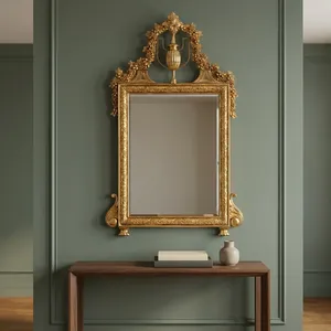 Luxury <b>Gold</b> Ornate Wall <b>Mirror</b> with Carved Floral Frame Decorative Bedroom Living Room Hallway Vanity <b>Mirror</b> Decor - Product Image 5