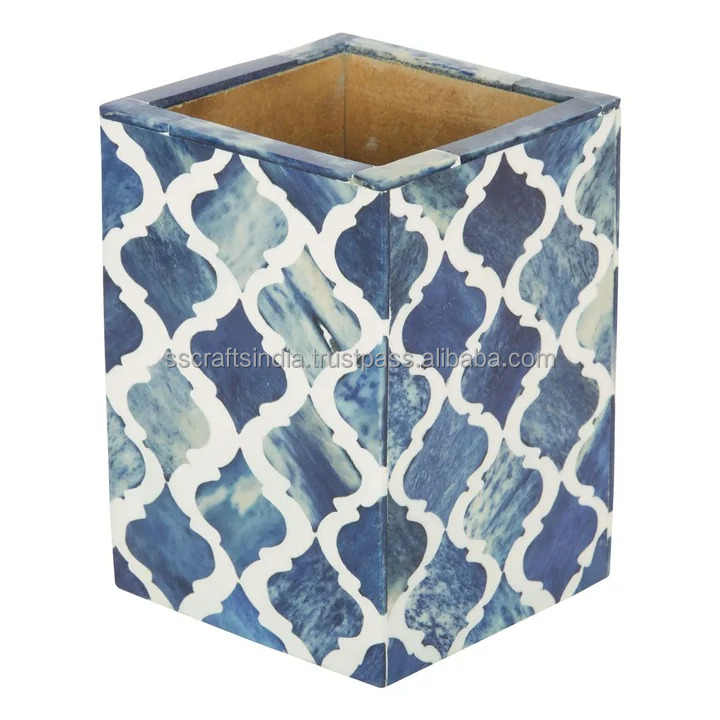 Direct Factory Supply 3x4 Bone & Resin Pen & Pencil Holder Moroccan Design Available in 5 Colors with Custom Packaging