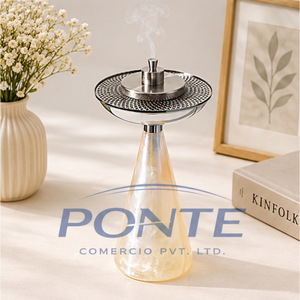 Brûleur d'encens en métal finition perle, design moderne, élégant, artisanal, Bakhoor Oud, résine écologique, aromathérapie, encens indien - Product Image 4